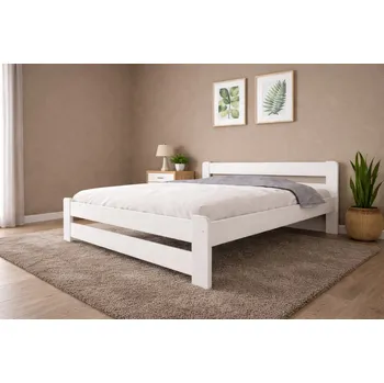 Postel Zvýšená postel z masivu Halina 180x200 cm - bílá + rošt ZDARMA