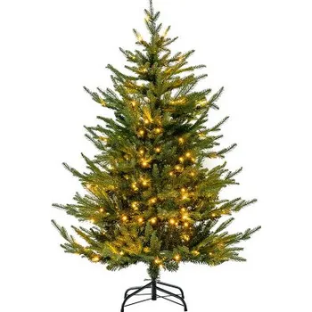 Vánoce Umělý vánoční stromek s osvětlením CM24315DE, jedle, 136 cm - A COSTWAY