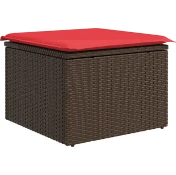 Zahradní sestava vidaXL Zahradní stolička s poduškou 55 x 55 x 37 cm polyratan [366231] Barva: Hnědá