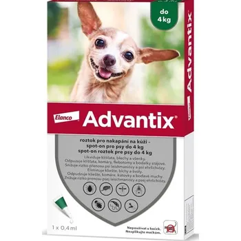 Antiparazitikum pro psa Bayer Animal Health Advantix Spot On pro psy objem: Advantix S.O. pes 40-60 kg a.u.v. hnědý sol 1 x 6 ml