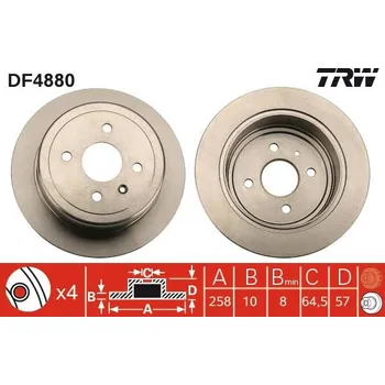 Brzdový kotouč Brzdový kotouč TRW DF4880