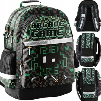 Školní batoh Školní batoh Paso 1-3. třída s více přihrádkami, školní aktovka na arkádové hry, černá