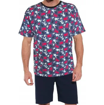 Pánské pyžamo Pánské pyžamo Cornette 323/168 Bunny 2 vel. S (44) s králíčky Playboy, džínový vzhled