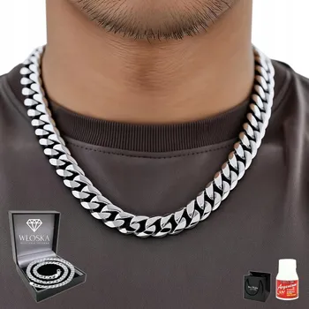 Řetízek Stříbrný řetízek Męski GRUBY 9mm Łańcuch Pancr , STŘÍBRO 925, CELÝ