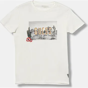 Chlapecké tričko Dětské bavlněné tričko Guess L5YI44.KBW41.9BYA béžová 01X, vel. 158-166