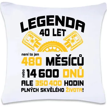 Dekorativní polštářek DOBRÝ TRIKO Polštář s potiskem 40 x 40 cm Není to jen 40 let Oboustranný tisk: NE