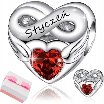 Přívěsek STŘÍBRNÝ PŘÍVĚSEK MĚSÍC LEDEN KORÁLEK GRAVÍROVÁNÍ