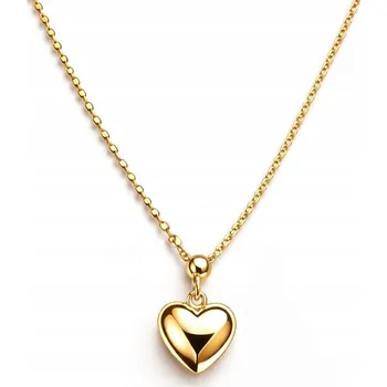 Náhrdelník Stříbrný dámský náhrdelník srdce, nastavitelný, pozlacený stříbro 925, Valentýn