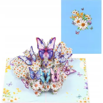 Obraz Přání Pohlednice 3D Pop-up Květiny - Sedmikráskový Sen