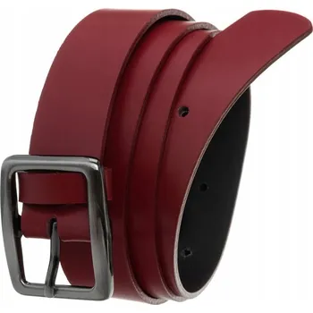 Opasek Dámský Kožený opasek Rovicky s klasickou stříbrnou sponou - červený