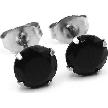 Náušnice RajSperku Náušnice z Chirurgické oceli s kamínkem 0,6 cm černé NS260120 dárkové balení zdarma