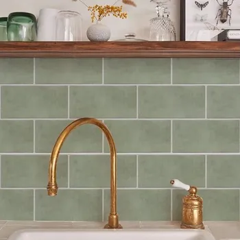 Tapeta Neukids šalvějově zelené samolepicí dlaždice do kuchyně, samolepicí, zelené samolepky na dlaždice,