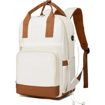 batoh na notebook Moderní batoh na notebook 15,6" Kono Casual - béžovo-hnědý