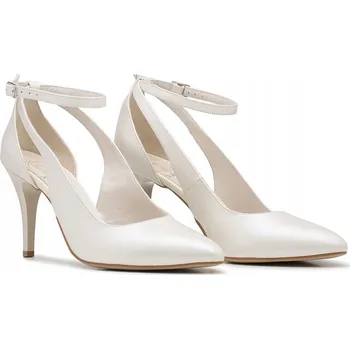 Dámské lodičky Butdam svatební boty, přírodní kůže, podpatek, velikost 38, bílá