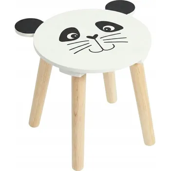 Stolička DĚTSKÁ DŘEVĚNÁ STOLIČKA MDF S MOTIVEM PANDY 28 X 28 X 27 CM