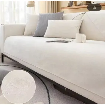 Univerzální čisticí prostředek Protiskluzový přehoz na pohovku voděodolný polyester 90 x 90 cm bílý 