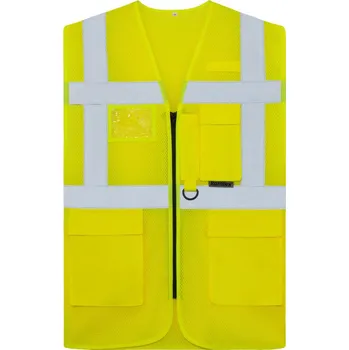 pracovní vesta Korntex Vesta KXCMMF – Larisa, síťovaná, multifunkční, reflexní, unisex COT76CMMFzv914-hi vis oran 4XL Oranžová fluorescent