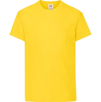 Chlapecké tričko Fruit of the Loom dětské tričko žluté bavlna velikost 104