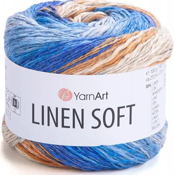 Příze Vlna YarnArt Linen Soft / 100 g / len viskóza bavlna / 7411 / mix