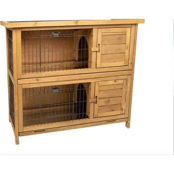 Dvoupatrová králíkárna - kvalitní zpracování, dva oddělené kotce. Timbo, 93x46x81cm.