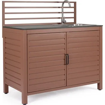 Zahradní stůl BIZZOTTO Modul zahradní kuchyňské linky s dřezem ARIA terakota 120x62 cm 0790380