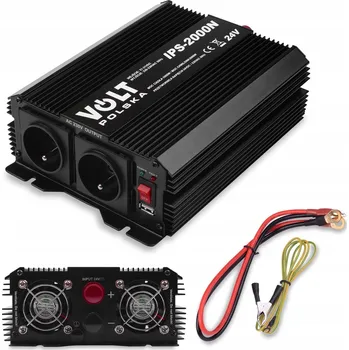 Měnič napětí Měnič Napětí napětí 24V/230V IPS 2000N 1000W / 2000W USB Volt Polska