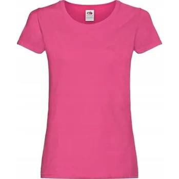 Tričko Dámské T-Shirt FUKSJA Růžové Bavlněné Fruit Of The Loom, S