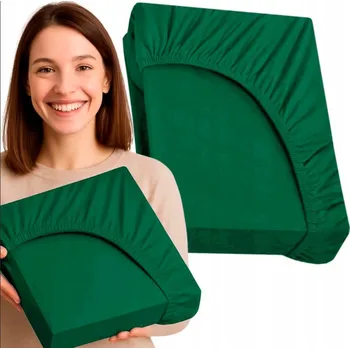 Prostěradlo PROSTĚRADLO S GUMOU LUXURY BAVLNĚNÝ SATÉN 90X200cm ZELENÁ LAHEV