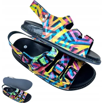 Dámská obuv ZDRAVOTNÍ SANDÁLY PŘÍRODNÍ KŮŽE Ortopedické FUSBET BIOKEN Nastavitelné vel.43