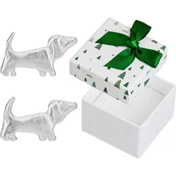 Náušnice Stříbrné Náušnice Pejsci Jezevčíci Malé dámské šroubky Jezevčík Pes Stříbro 925