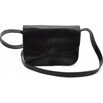 Kabelka Vera Pelle kabelka kožená kabelka přes rameno z pravé kůže černá