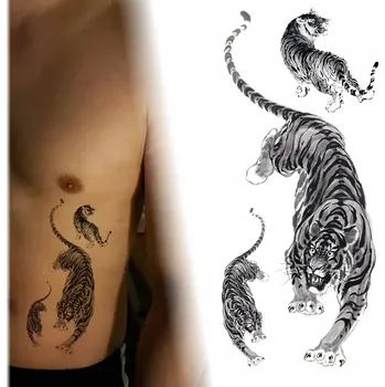 Odstranitelné tetování DOČASNÉ TETOVÁNÍ TYGR - RŮZNÉ VZORY - OMYVATELNÉ - VODNÍ