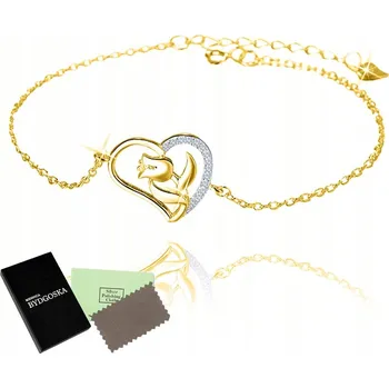 Náramek ZLATÝ NÁRAMEK STŘÍBRNÝ 925 SRDCE RŮŽE PRO NI