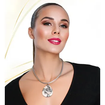 Přívěsek Foxette Přívěsek Mexický Jasper s koženým náhrdelníkem - Kapka-1 JF_0347