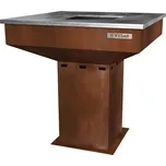 Cortenový zahradní gril KEDAR Kolos s ocelovou grilovací plotnou