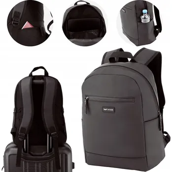 Městský batoh Batoh elegantní černý voděodolný 18L pro práci i cestování WINGS