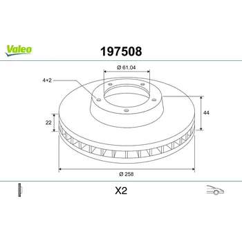 Brzdový kotouč Brzdový kotouč VALEO 197508