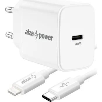 Mobilní telefon AlzaPower A110C Fast Charge 20W bílá + Core Lightning MFi 1m bílý APW-CCA110-CBMFI9411W