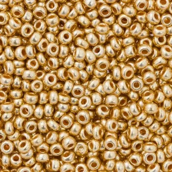 Dětské navlékací korálky PRECIOSA korálky 10/0 (cca2,3 mm) zlaté 250g