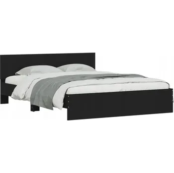 Postel Rám postele s čelem, černá, 140x200 cm