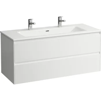 Umyvadlo LAUFEN PRO S - umyvadlo 'slim' se skříňkou 1200 mm, se 2 zásuvkami, vč. dělícího systému do zásuvek (H864969) Barva: Bílá mat, Provedení: 2 otvory pro baterii
