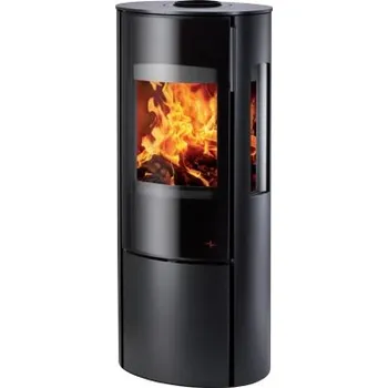 Krbová kamna Haas+Sohn Premium Fenix - černá, třístranné prosklení