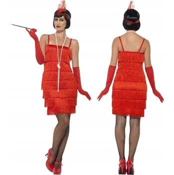 Karnevalový kostým Kostým dámský Smiffys Flapper, velikost M, červený