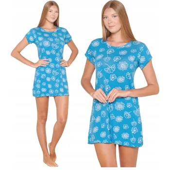 Dámská noční košile NOČNÍ KOŠILE košile MORELLA , krátký rukáv, květinový vzor, krátké letní M