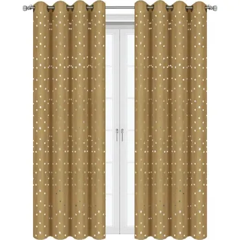 Závěs Fliying Sada závěsů hvězdy cappuccino, 2 ks, každý - 145 x 250 cm