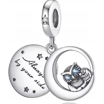 Přívěsek STŘÍBRNÝ PŘÍVĚSEK CHARMS SOVA PTÁK KORÁLEK ORIGINÁLNÍ