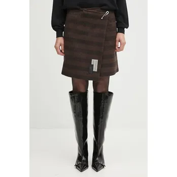 Dámské oblečení Vlněná sukně MM6 Maison Margiela S52MC0013.M35472.001F hnědá 88X, vel. M