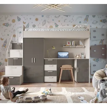 Dětská postel Nábytek PEGAS s.r.o. Patrová postel PARADISE 4S Kašmír Šedá Lesk