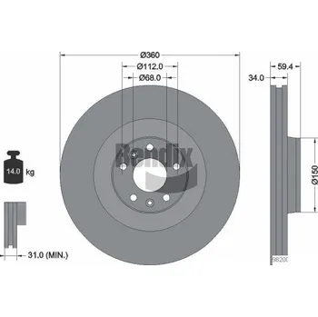 Brzdový kotouč Brzdový kotouč BENDIX Braking BDS1734