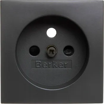 Elektrická zásuvka Hager B.Čtverec/B.3/B.7 Čelní krycí deska zásuvky s/bez uzemnění s clonkami antracit
